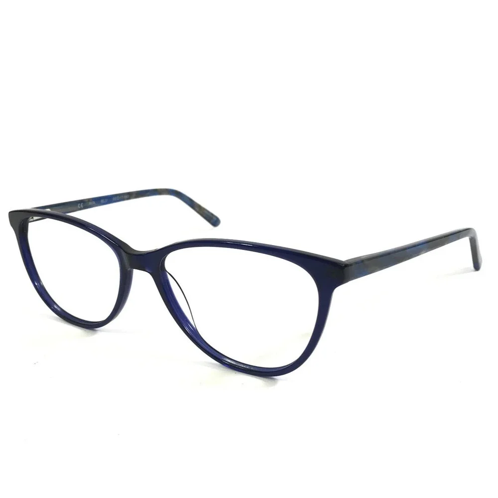 Bloom Optics Eyeglasses Frames AVA BLU Blue Cat Eye Full Rim 56-17-140